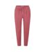 Womens/ladies Plain Slim Trousers Red Only-2