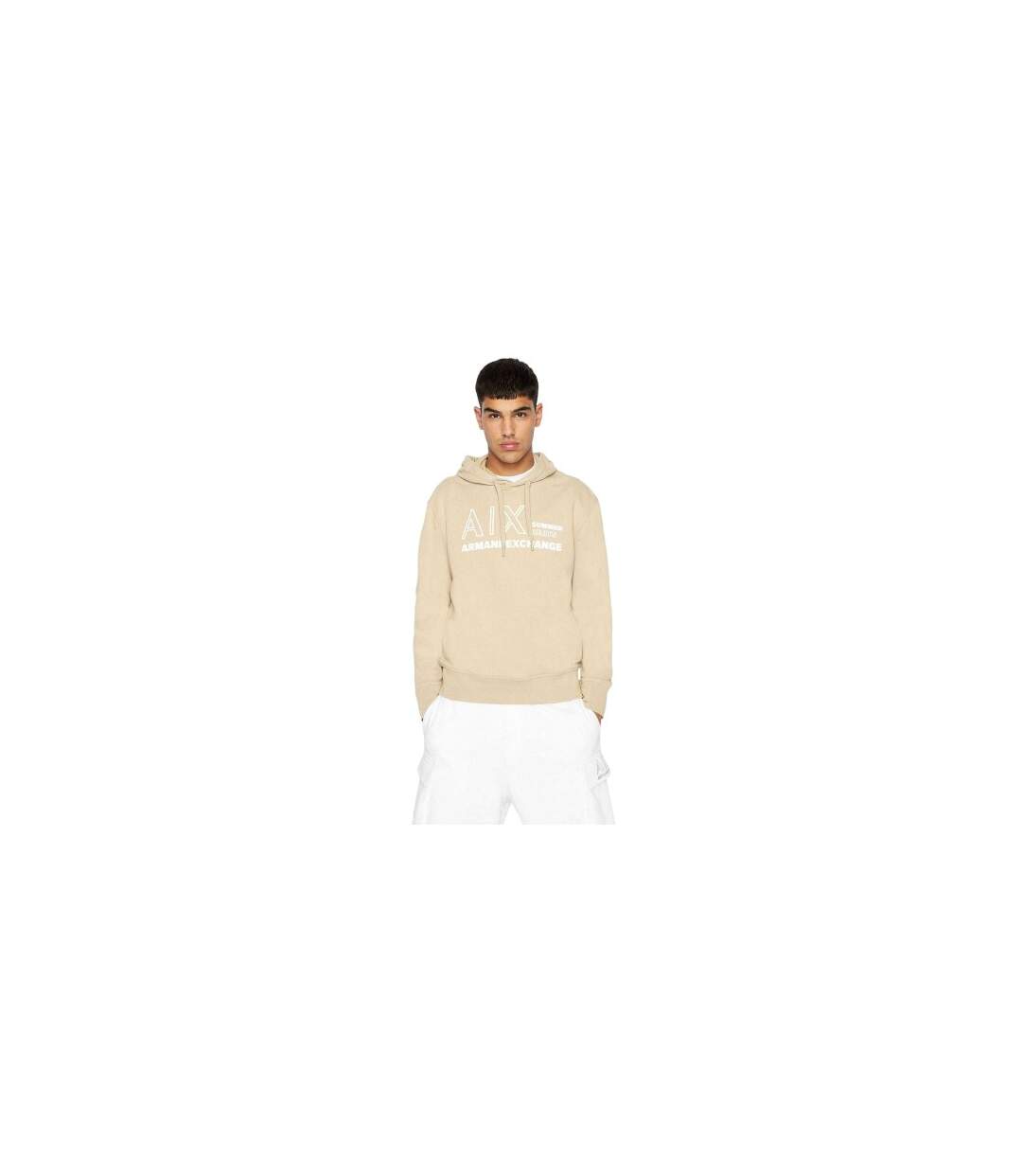 Mens Summer Beats Gradient Logo Hoodie Beige Armani Exchange-1