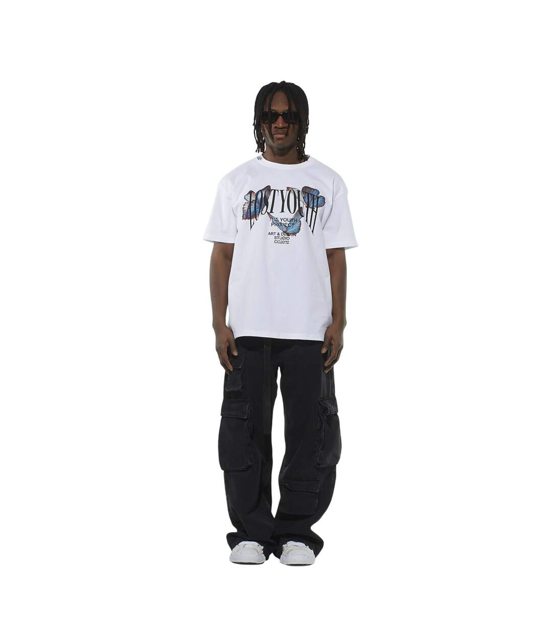 T-shirt Homme Papillon Blanc Lost Youth-1