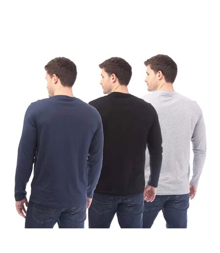 T-shirts manches longues julian homme noir / bleu marine / gris Nicce