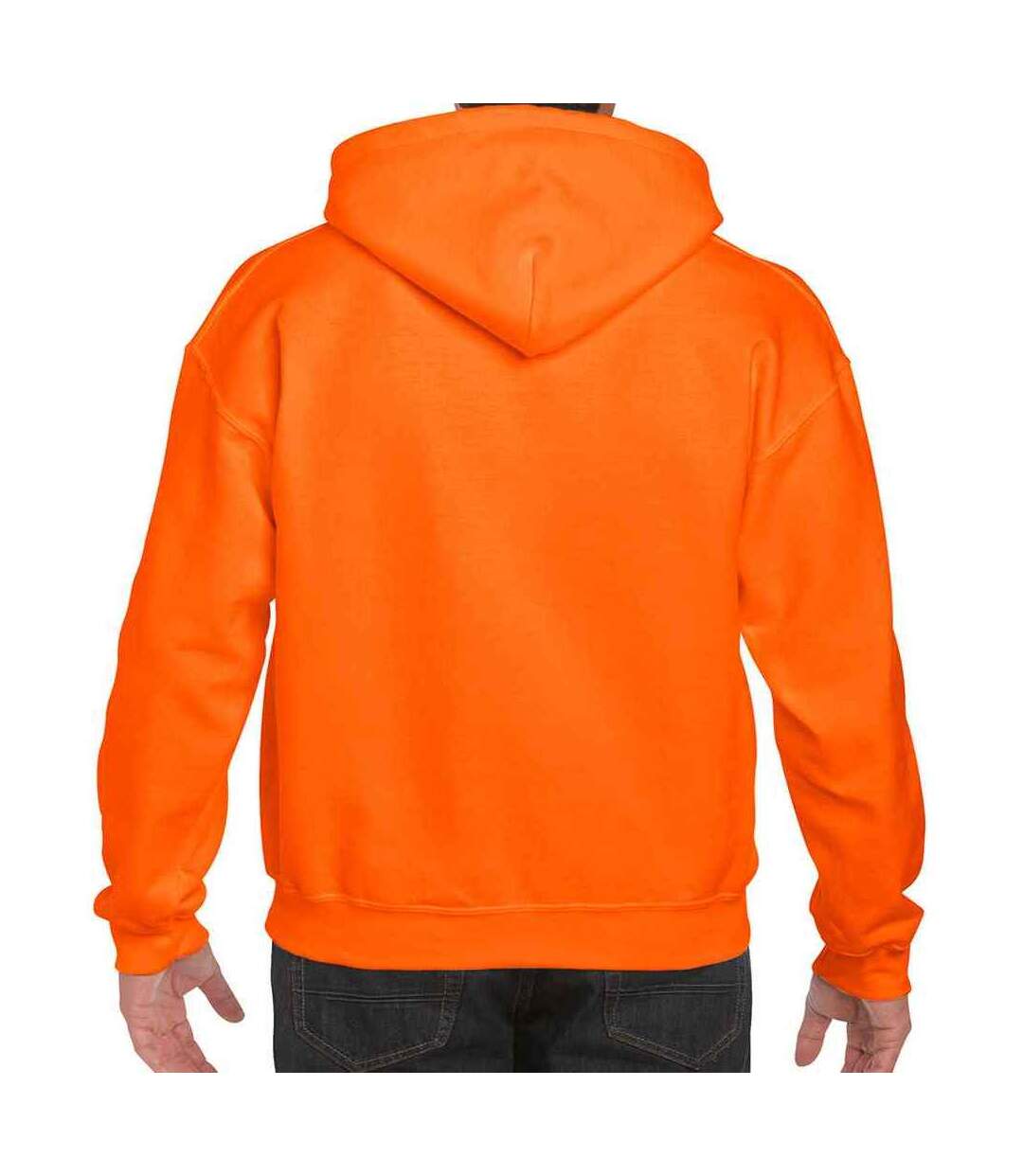 Sweat à capuche homme orange fluo Gildan-2