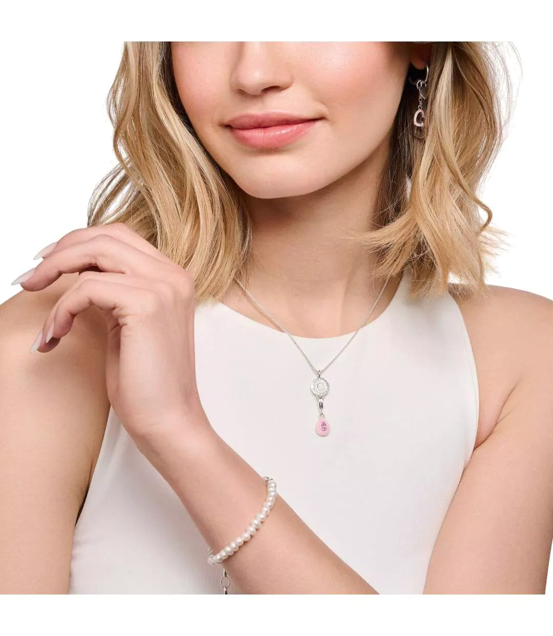 Droplet Pendant One Size Silver Pink Thomas Sabo-1