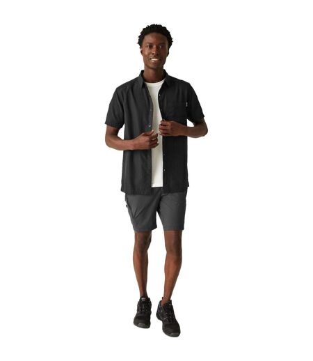 Mens Mindano Viii Patterned Short-sleeved Shirt Ash Black Regatta