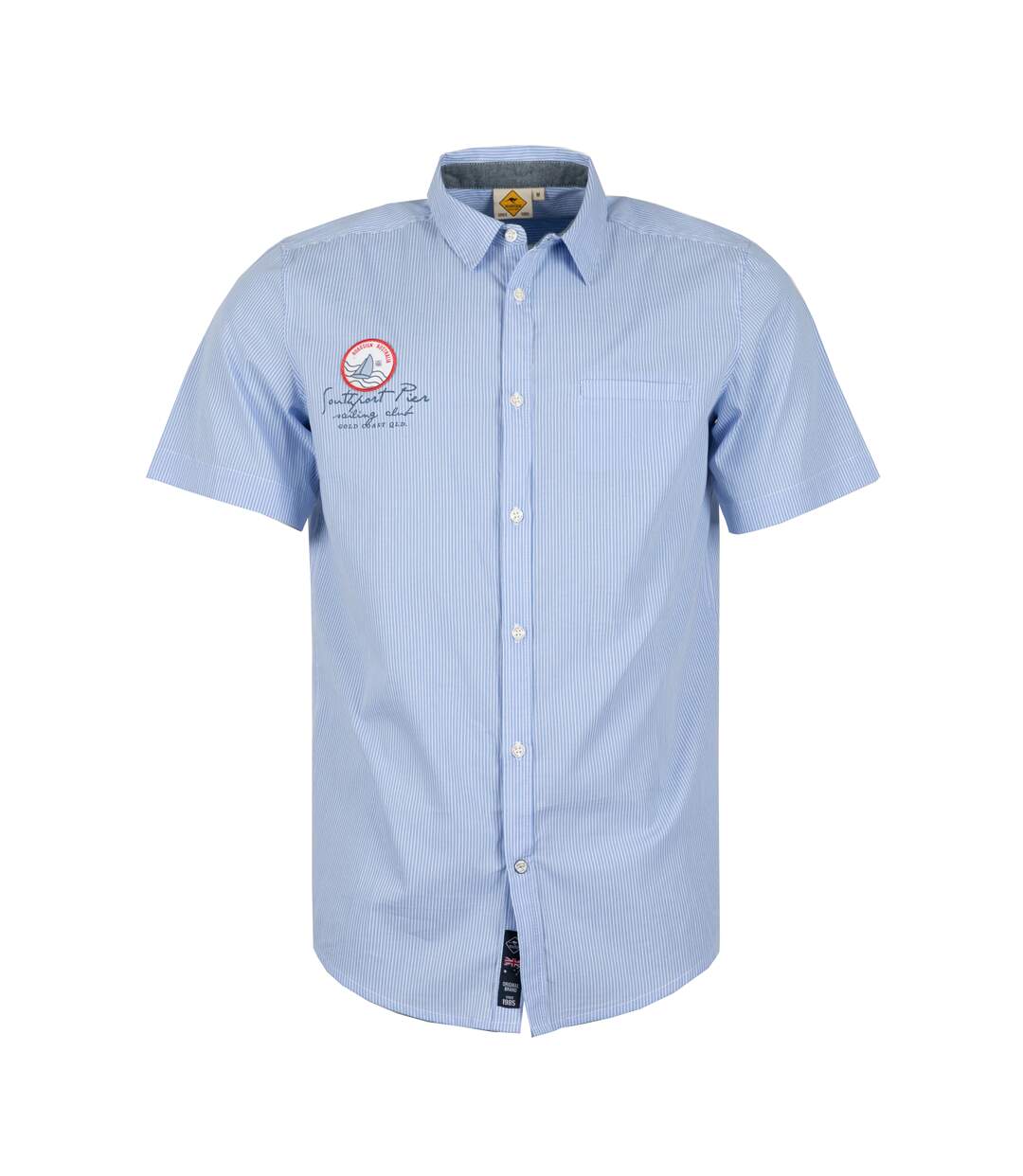 Chemise homme manches courtes rayure bleu - Coton-1