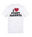 Unisex Adult I Love Pushy Parents T-shirt White AWD-1