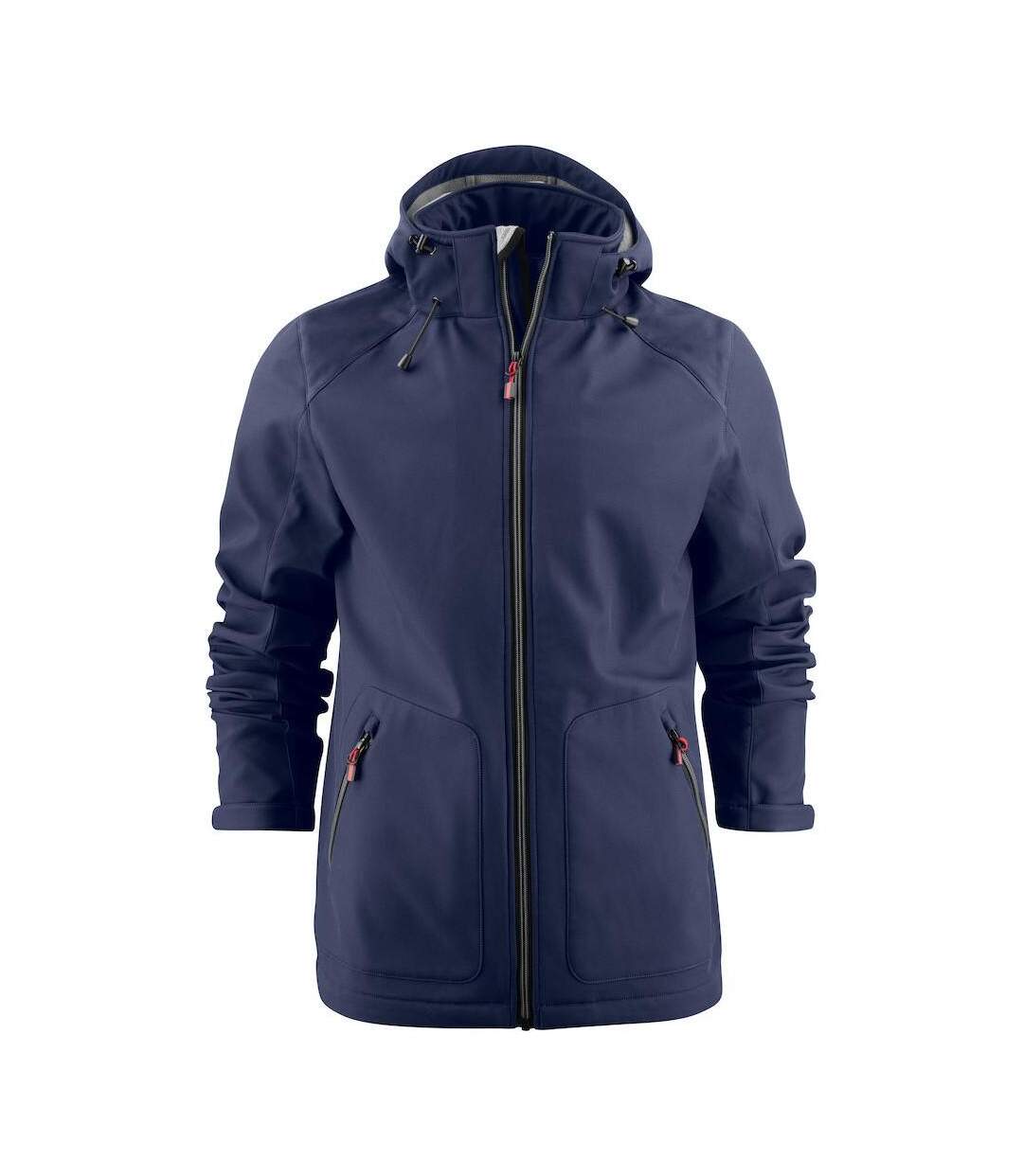 Mens Karting Soft Shell Jacket Navy Printer-1