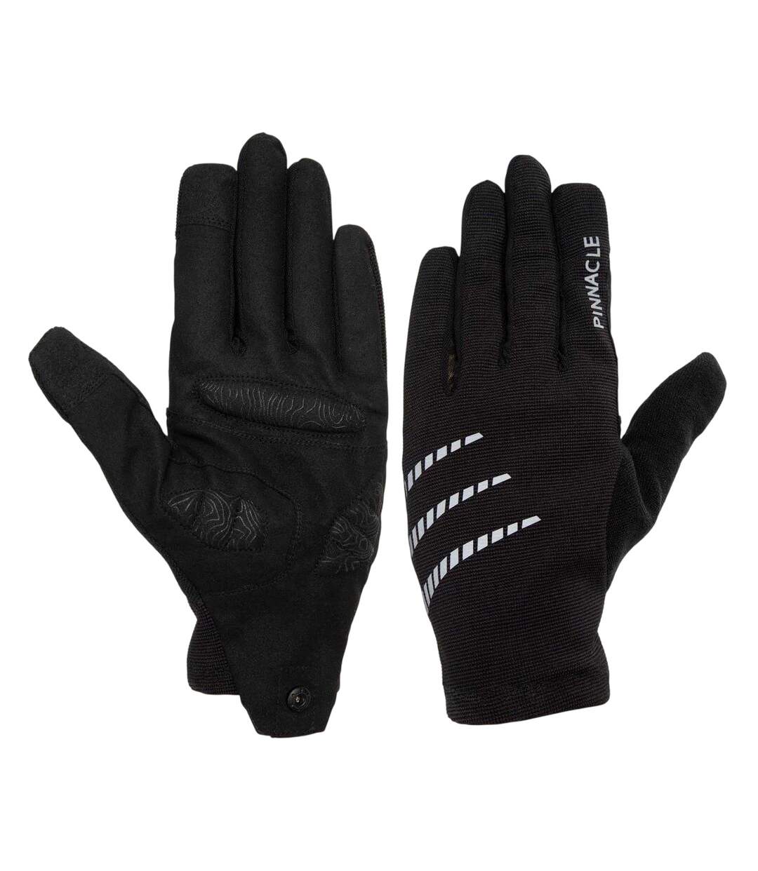 Mens Reflective Snug Fit Cycling Gloves Black Pinnacle-1