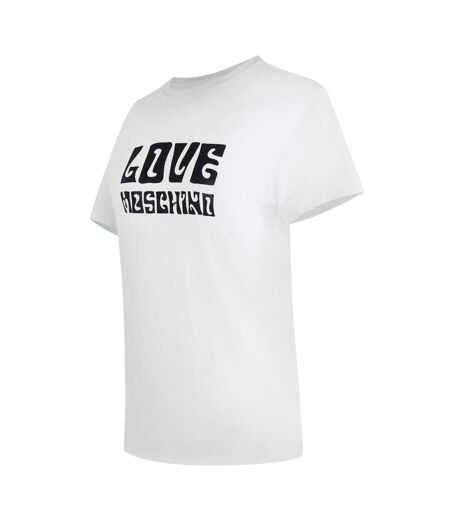 Womens/ladies Bold Logo T-shirt White Love Moschino