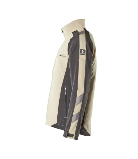 Mens Unique Dresden Soft Shell Jacket Light Khaki Black Mascot