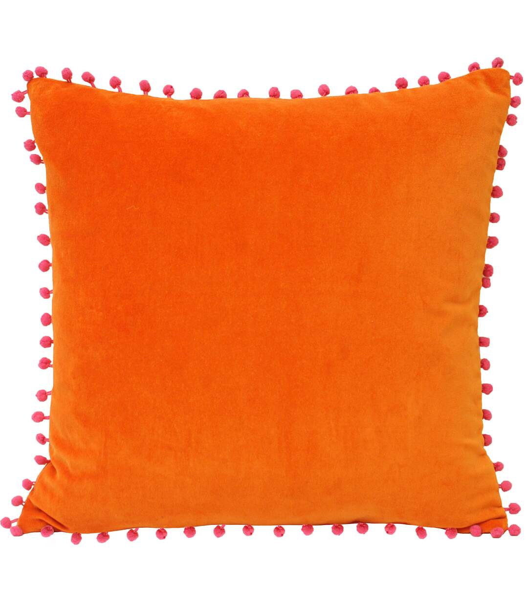 Riva Home Velvet Pompom Cushion Cover (Orange/Fuchsia) - UTRV919