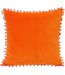 Riva Home Velvet Pompom Cushion Cover (Orange/Fuchsia)