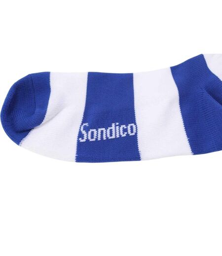 Chaussettes De Foot Motif/style Rayures Contrastées Homme Bleu Blanc Sondico