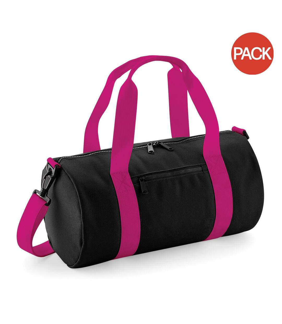 Lot de 2  Mini sac polochon taille unique noir/fuchsia Bagbase-1