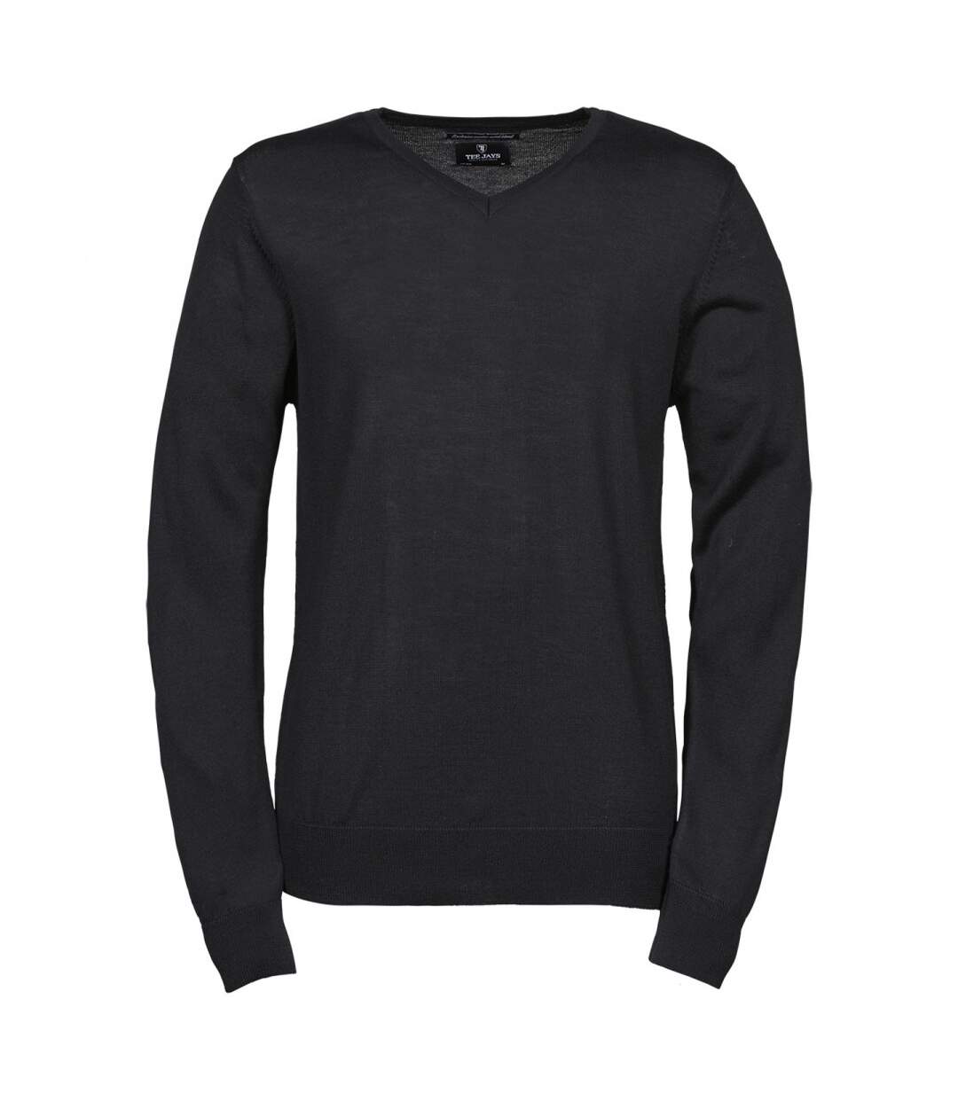 Pull classique laine col v - HOMME - 6001 - noir