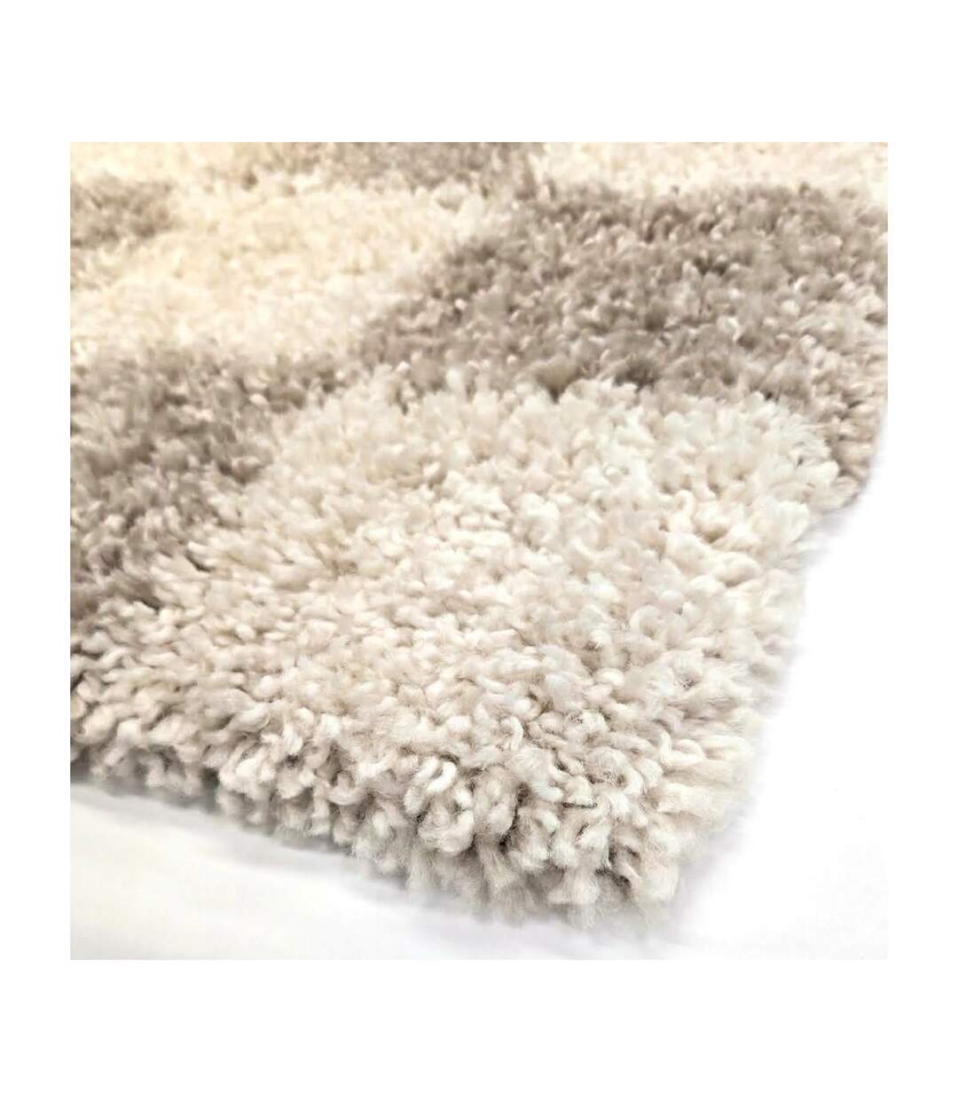 Tapis Déco Shaggy Damero 60x110cm Naturel-2
