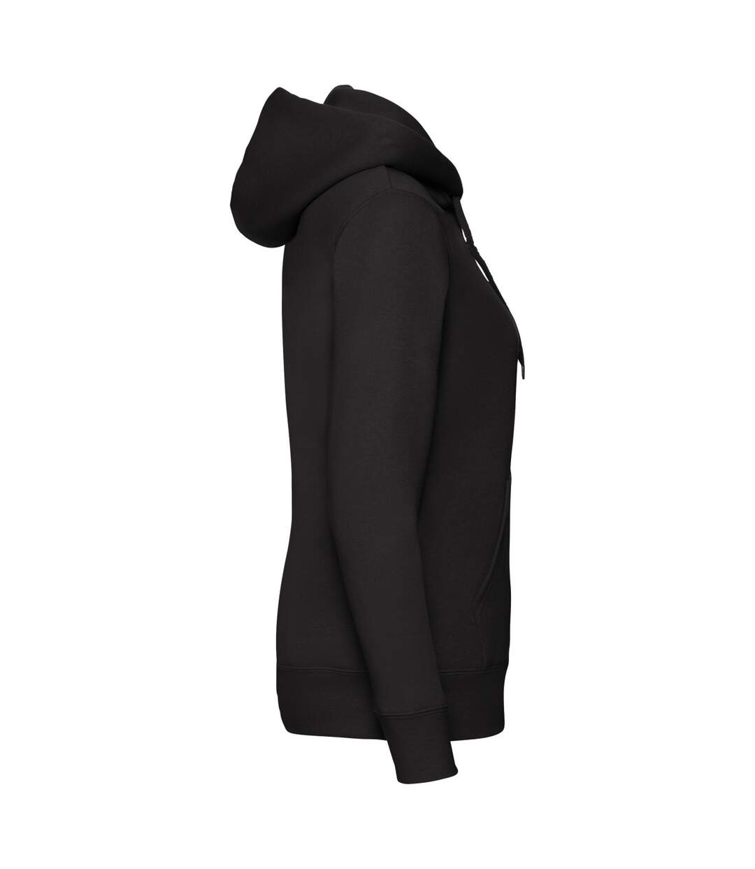 Womens/ladies lady fit full zip hoodie black Fruit of the Loom