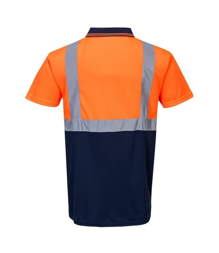 Portwest Mens Contrast Hi-Vis Polo Shirt (Orange/Navy) - UTPW634
