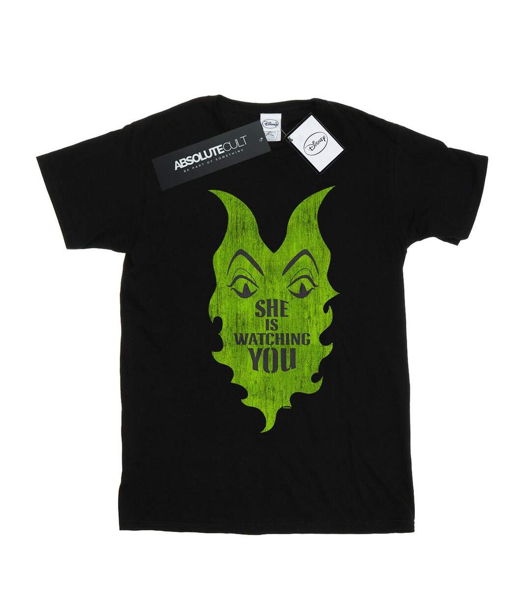 Disney Womens/Ladies The Descendants Maleficent She Is Watching Coton Boyfriend T-Shirt (Noir) - UTBI20051-1