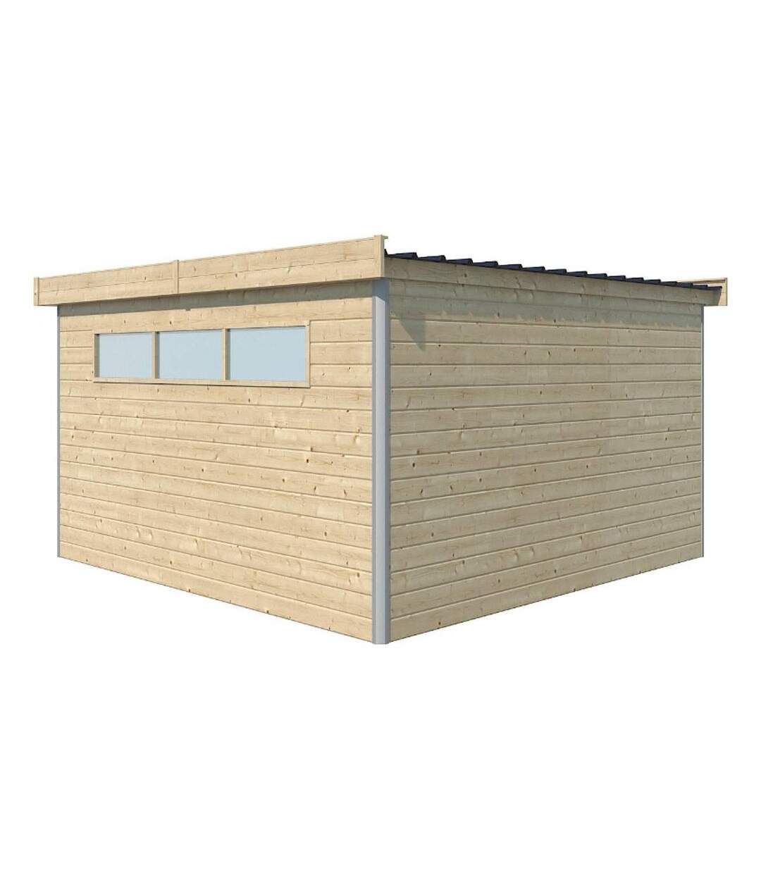 Chalet en bois profil aluminium contemporain 14.82 m² Avec plancher