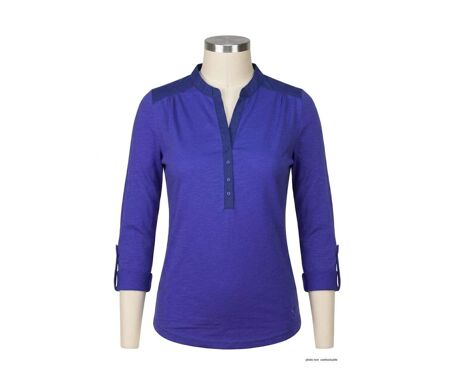 Tee-shirt MAYFLOWER DIMAGO5 manches longues : le chic du bleu bi-matière