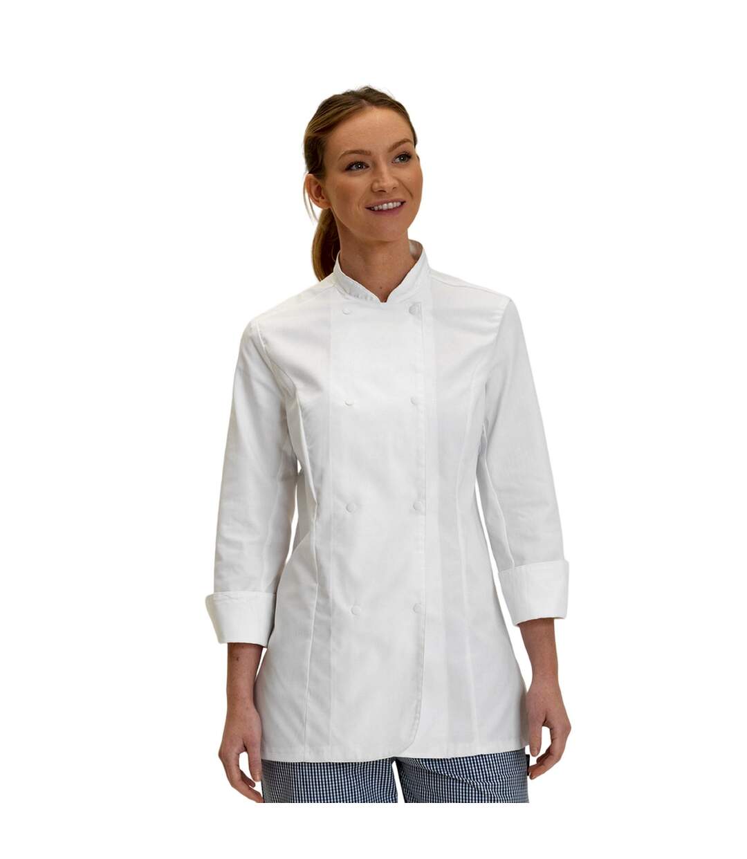 Veste De Chef À Manches Longues Premium Womens/Ladies Blanc Dennys-3