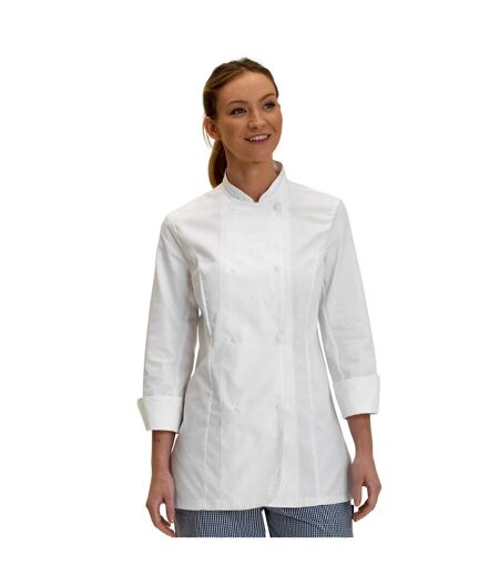 Veste De Chef À Manches Longues Premium Womens/Ladies Blanc Dennys