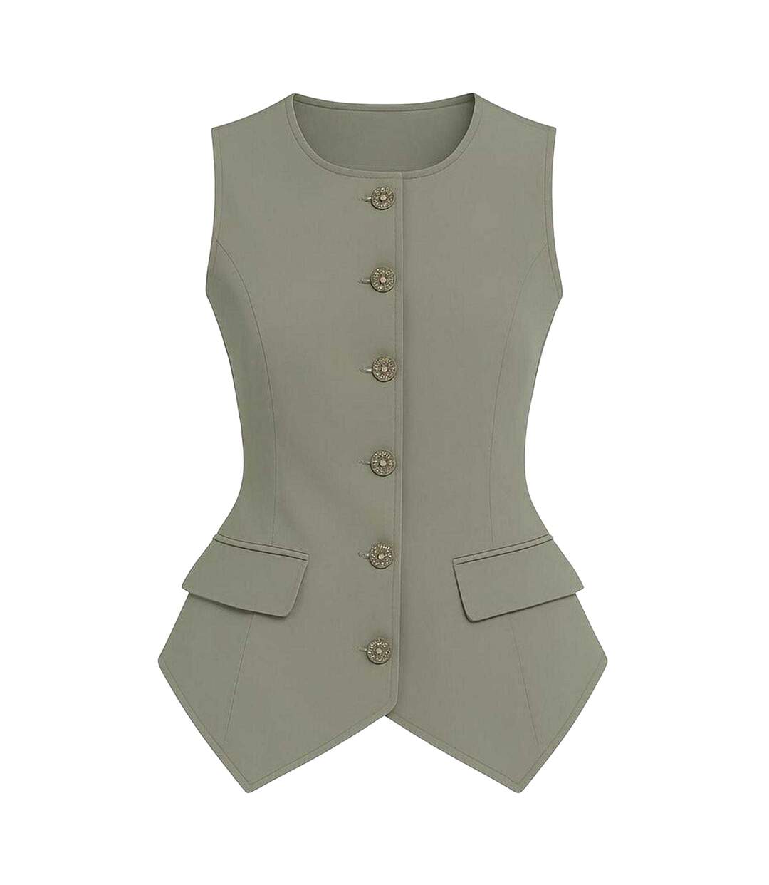 Womens/ladies Waistcoat Khaki Green I Saw It First-1