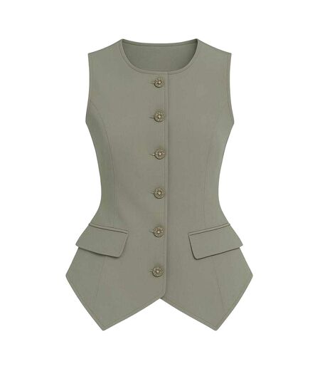 Womens/ladies Waistcoat Khaki Green I Saw It First
