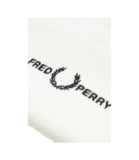 Bonnet Motif/style Logo Brodé Blanc Neige Fred Perry