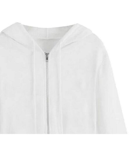 Sweat Court À Capuche Femme Blanc Miso