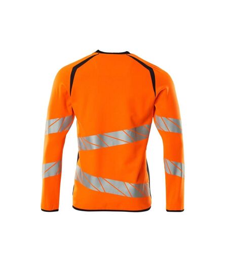 Sweat Motif/style Deux Tons Accelerate Safe Premium Homme Orange Fluo Bleu Marine Foncé Mascot