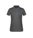 Polo Motif/style À Rayures Femme Graphite Turquoise Pâle Uni James And Nicholson-1
