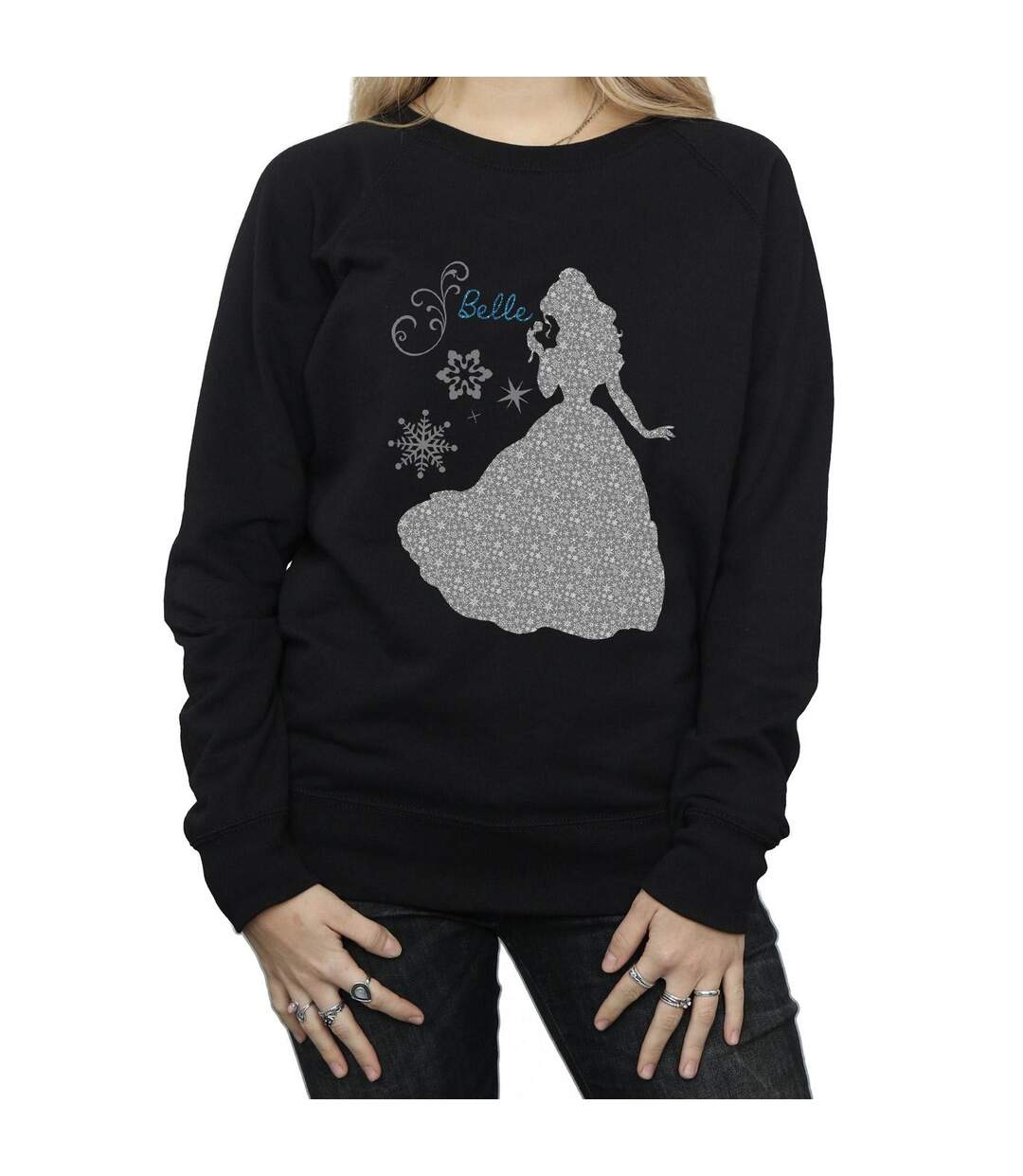 Disney Princess - Sweat BELLE CHRISTMAS SILHOUETTE - Femme (Noir) - UTBI10276-3
