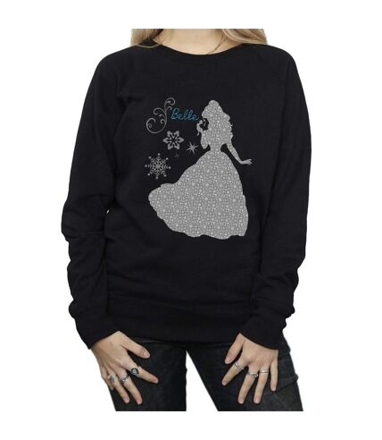 Disney Princess Womens/Ladies Belle Christmas Silhouette Sweatshirt (Black)