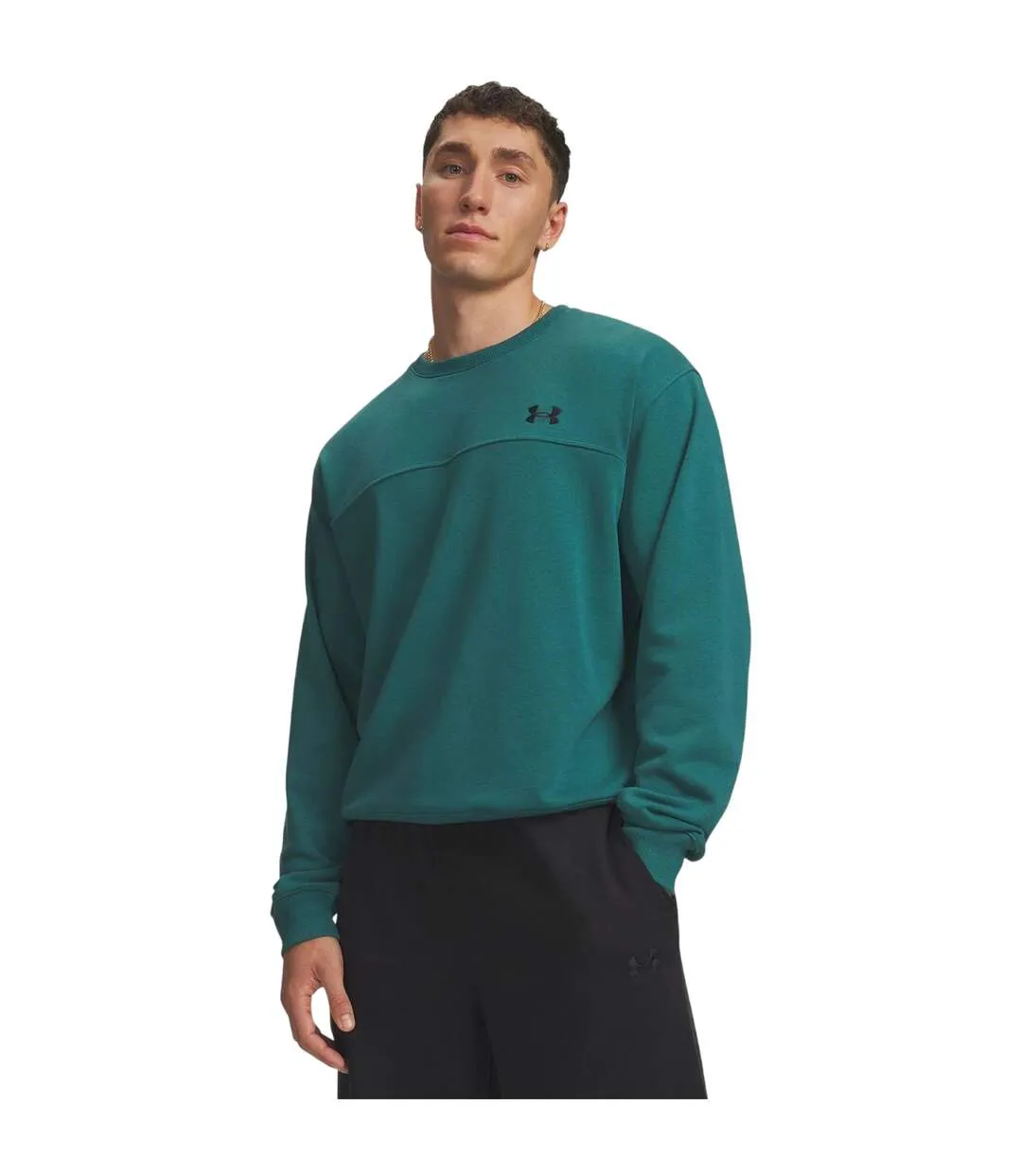 Sweat Rival Homme Vert Noir Under Armour-1