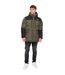Mens Polyester Puffer Jacket Green Crosshatch-1