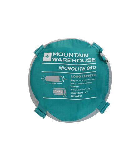 Mountain Warehouse Microlite 950 Left Zip Midseason Mummy Sleeping Bag (Gray) (One Size) - UTMW2032