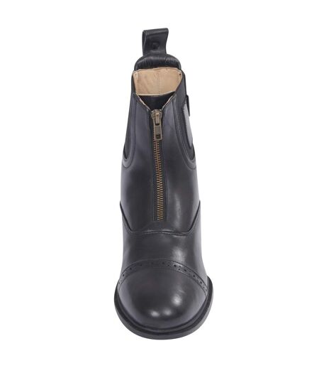 Evolution adults zip front leather paddock boots black Dublin