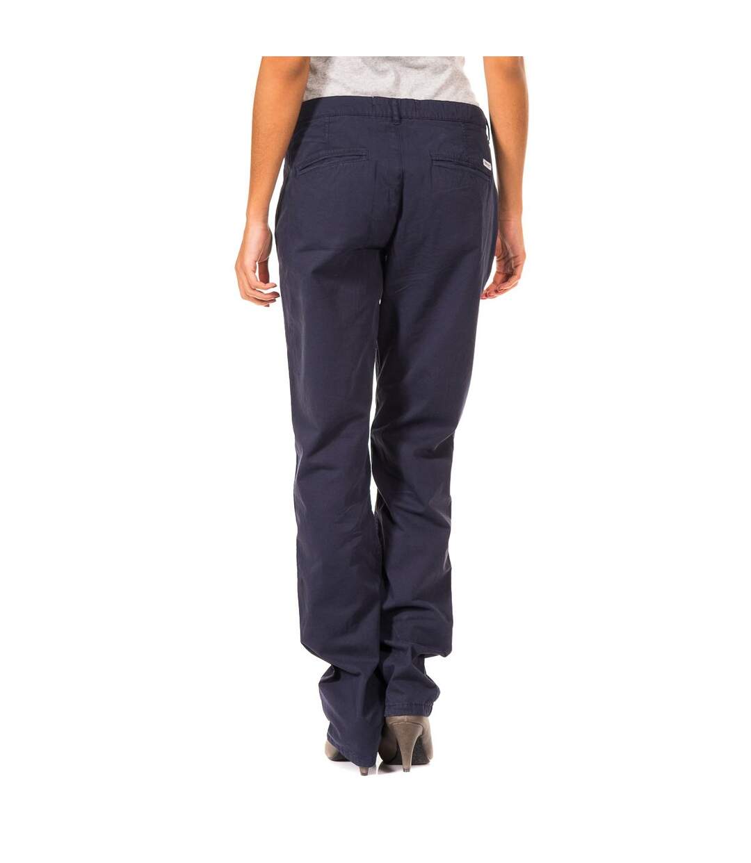 Long straight-cut trousers with hems 31696000 woman-3
