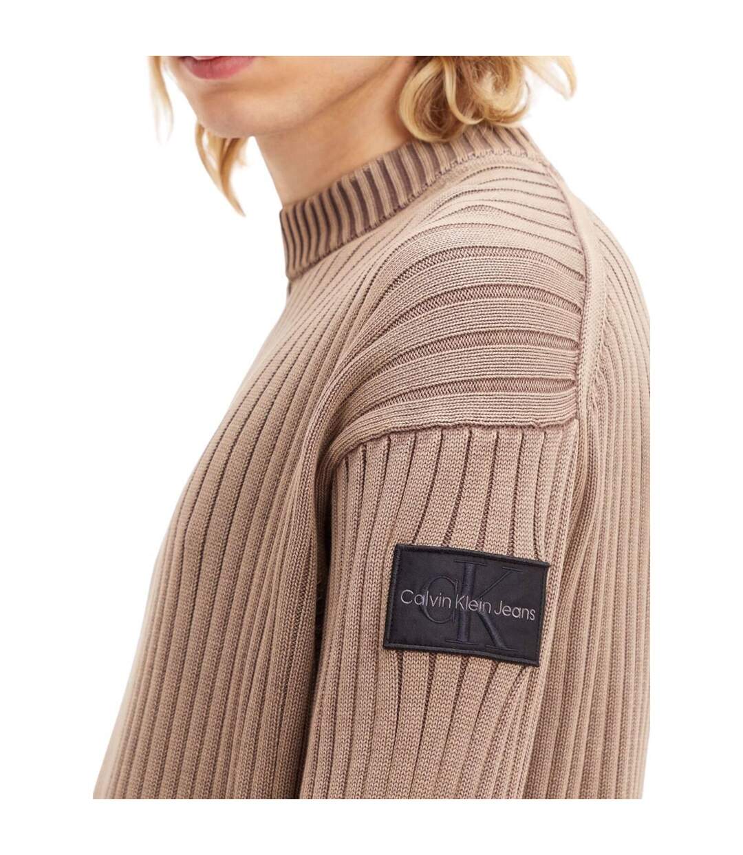 Sweat Motif/style Côtelé Homme Marron Calvin Klein-3