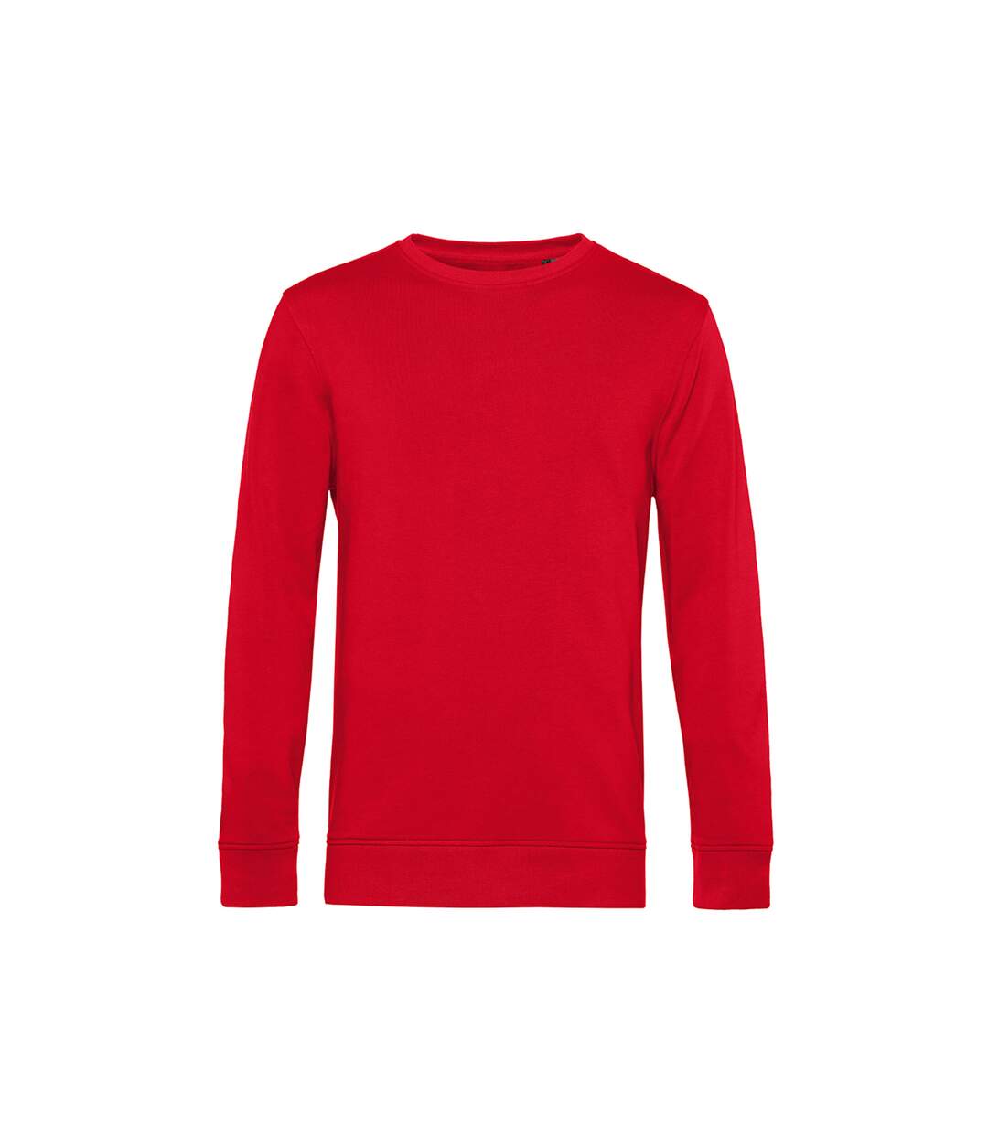 Mens organic crew neck sweat red B&C