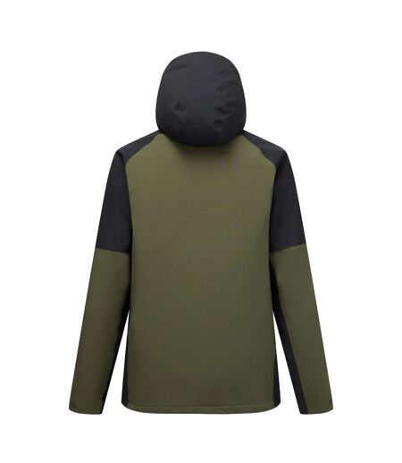 Mens Highton Two Tone Waterproof Stretch Insulated Jacket Dark Khaki Black Regatta