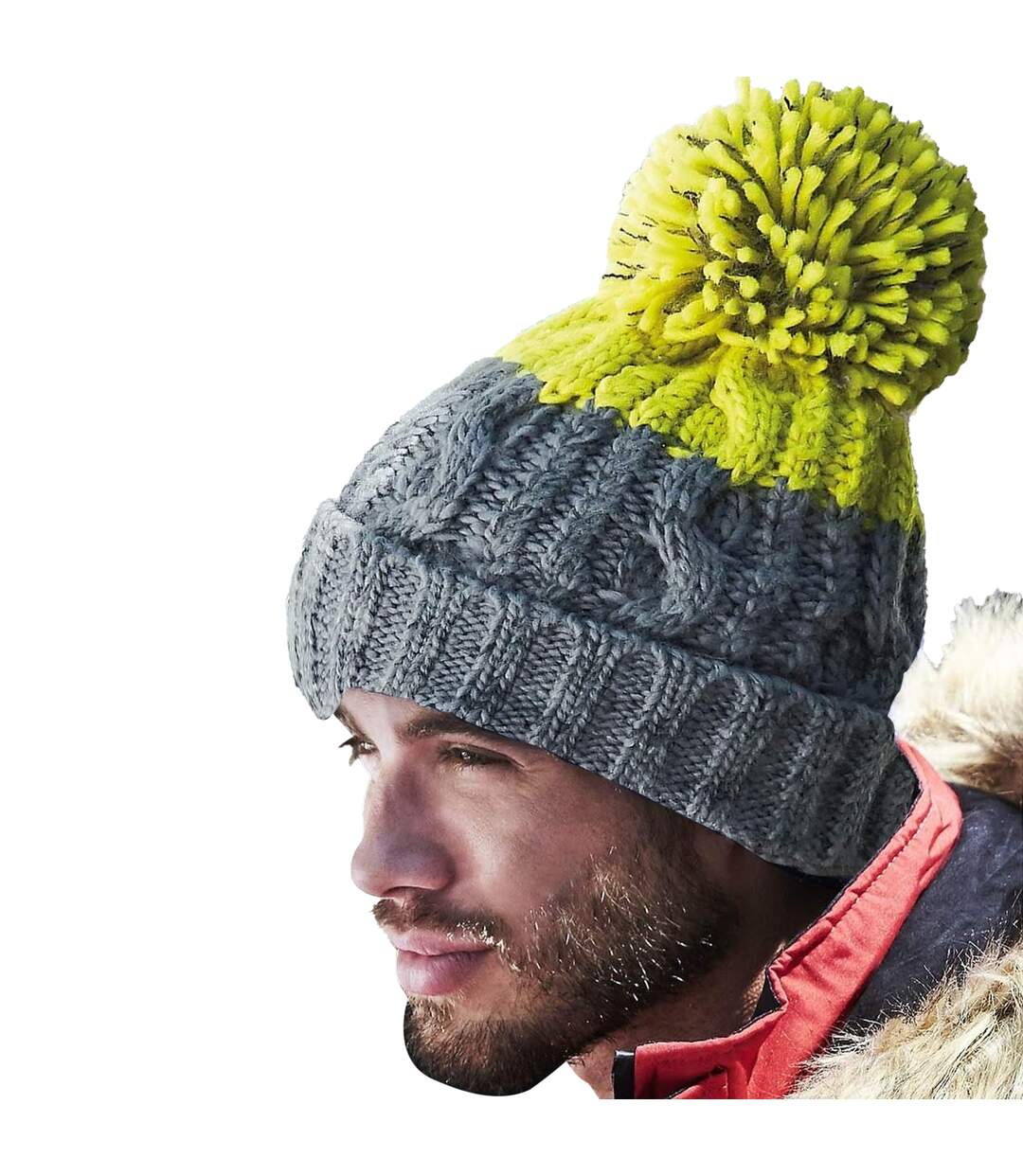 Beechfield Apres Beanie (Graphite Grey/Blush) - UTPC3947-1