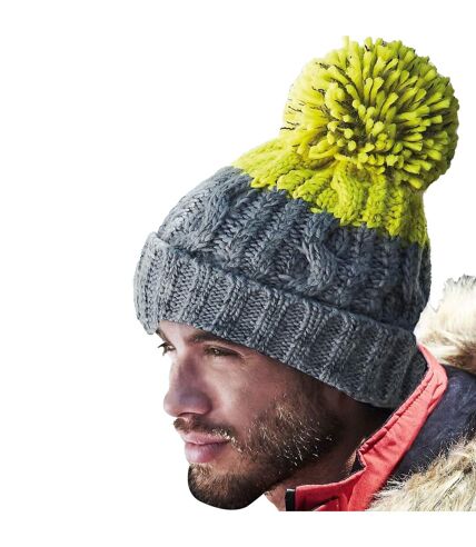 Beechfield Bonnet Apres (Gris clair/Citron) - UTPC3947