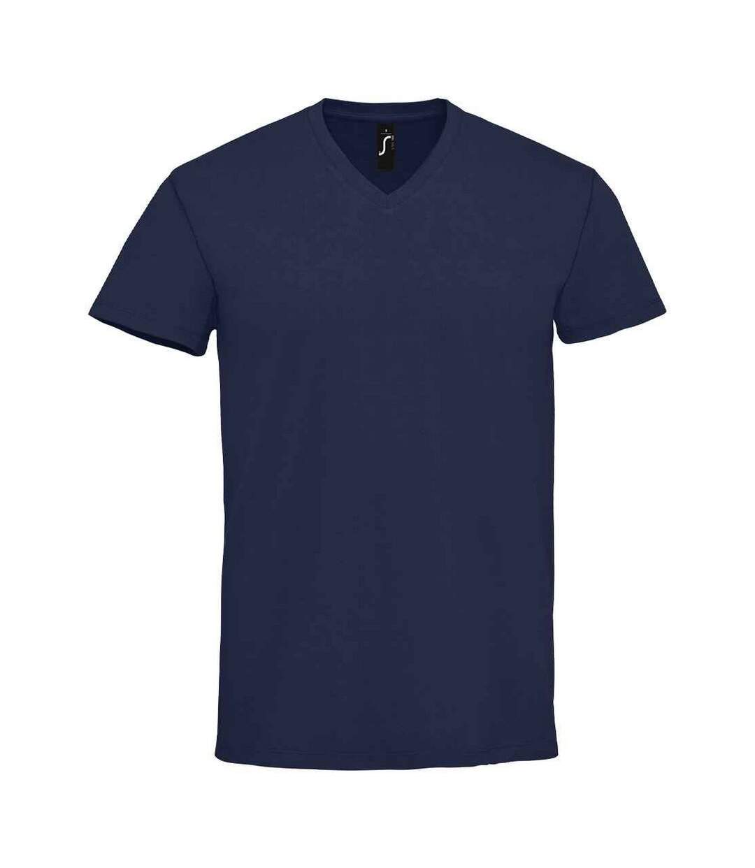 Mens imperial v neck t-shirt french navy SOLS-1