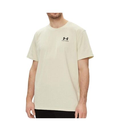 T-shirt beige homme under armour heavy - l