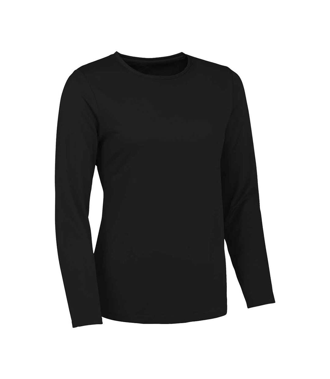 T-shirt Manches Longues Motif/style Uni Femme Noir Vif Just Cool-2