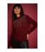 Dorothy Perkins Womens/Ladies Ombre Knitted Embellished Sweater (Burgundy)