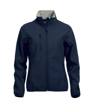 Womens/ladies basic soft shell jacket dark navy Clique