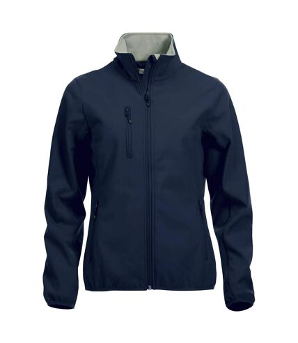 Womens/ladies basic soft shell jacket dark navy Clique